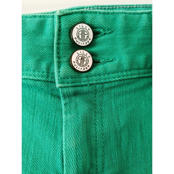 Lilly Pulitzer WORTH Sz O Bright Green Stretchy Straight Leg Jeans - Picture 2 of 11